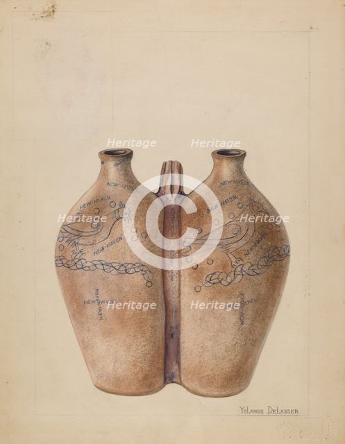Gemel Bottle, c. 1936. Creator: Yolande Delasser.
