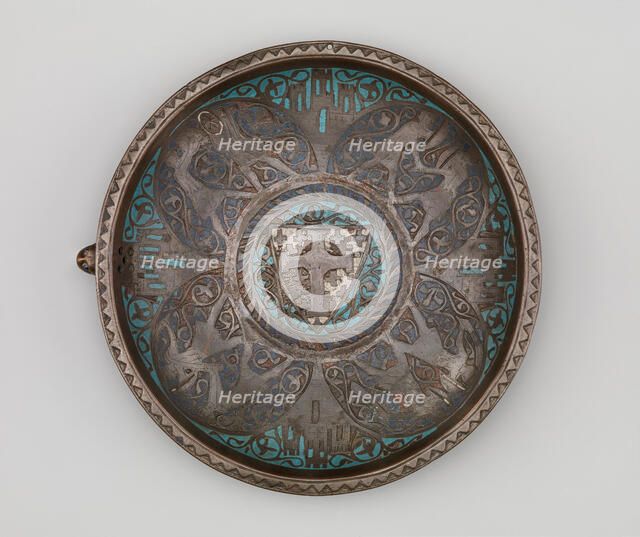 Gemellion (Hand Basin) with the Arms of the Latin Kingdom of Jerusalem, French, ca. 1250-75. Creator: Unknown.