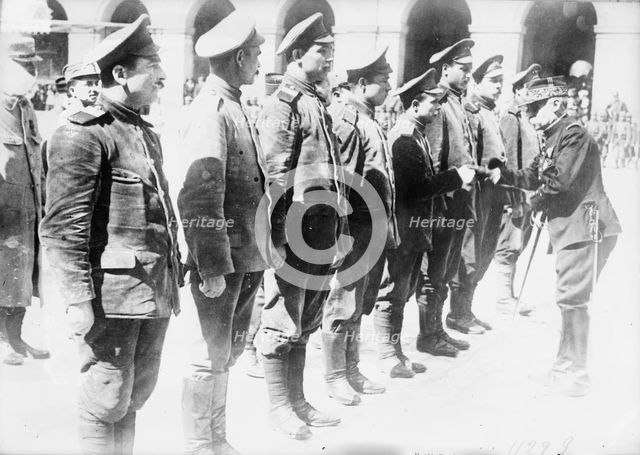 Gen. Cousin decorating Russians, 1915. Creator: Bain News Service.