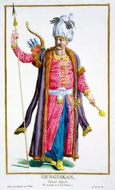 Genghis Khan, Mongol warrior and conqueror, (1780). Creator: Pierre Duflos