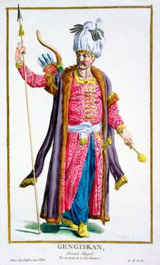 Genghis Khan, Mongol warrior and conqueror, (1780). Creator: Pierre Duflos