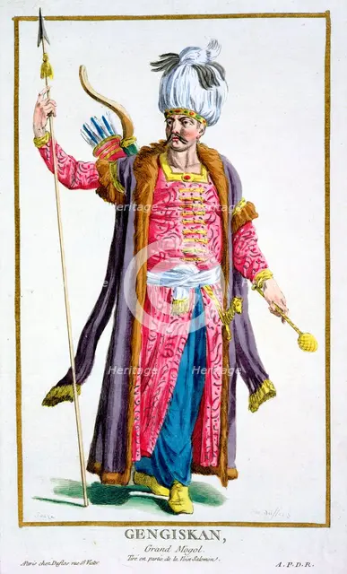 Genghis Khan, Mongol warrior and conqueror, (1780). Creator: Pierre Duflos.