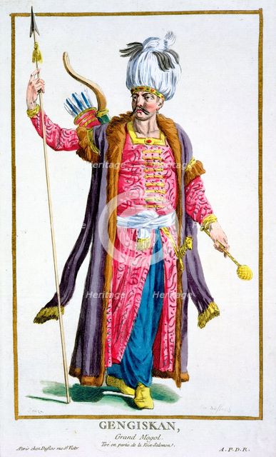 Genghis Khan, Mongol warrior and conqueror, (1780). Creator: Pierre Duflos.