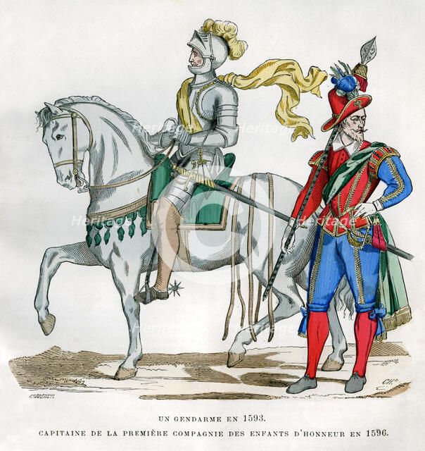 Gendarme, 1583, and captain of the 1st Company of the Enfants d'Honneur, 1596 (1882-1884). Artist: Unknown