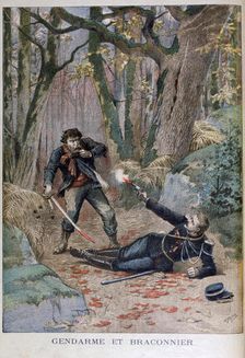 Gendarme and Poacher Béziers, France, 1895. Artist: Henri Meyer