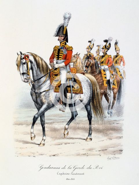 Gendarmes de la Garde du Roi, Capitaine-Lieutenant, 1814-15 Artist: Eugene Titeux