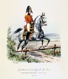 Gendarmes de la Garde du Roi, Commandant d'Escadron, petite tenue, 1814-15 Artist: Eugene Titeux