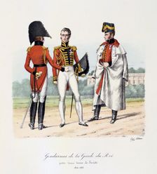 Gendarmes de la Garde du Roi, Petite Tenue and Tenue de Socièté, 1814-15 Artist: Eugene Titeux