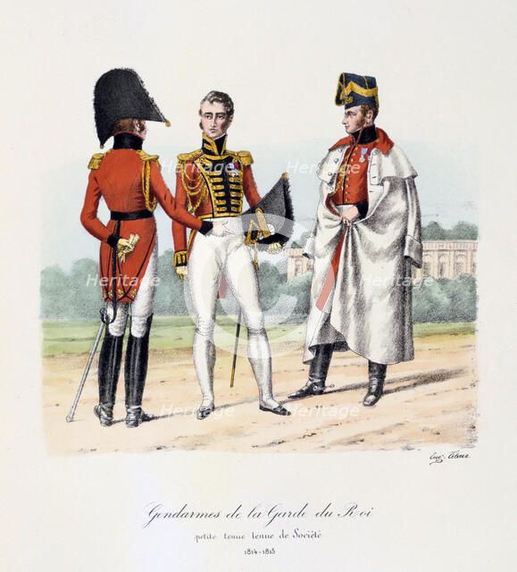 Gendarmes de la Garde du Roi, Petite Tenue and Tenue de Socièté, 1814-15 Artist: Eugene Titeux