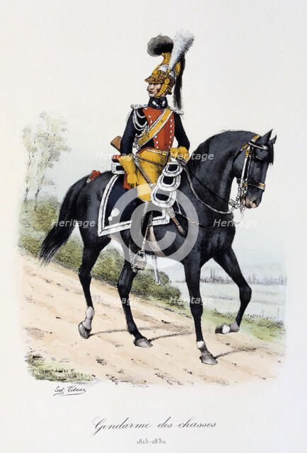 'Gendarmes des Chasses', 1815-30. Artist: Eugene Titeux