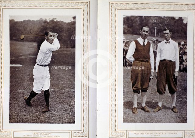 Gene Sarazen, Walter Hagen and George Duncan, golfers, c1920s. Creator: Unknown.