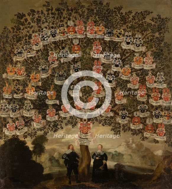 Genealogical Tree of Maria Justina and Johann Maximilian zum Jungen, 1634. Creator: Johann Lorenz Müller.