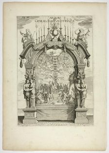 Genealogical Tree of the Austrian Royal Family, plate 32 from Casperius Gevartius, Pompa..., 1642. Creator: Theodoor van Thulden