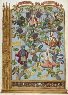 Genealogical tree of the Kings of Leon and Castille, 1530-1534. Creator: Antonio de Hollanda