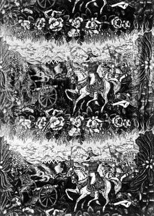 General Taylor at the Battle of Resaca de la Palma (Furnishing Fabric), United States, 1846/48. Creator: Unknown