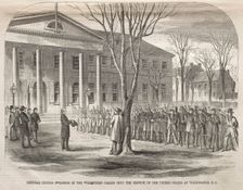 General Thomas Swearing in the Volunteers Called into the Service of the United States..., 1861. Creator: Winslow Homer (American, 1836-1910)