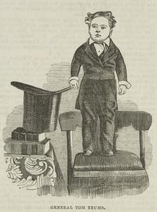General Tom Thumb, a popular stage performer of very small stature, 1844. Creator: Unknown