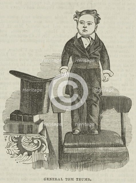 General Tom Thumb, a popular stage performer of very small stature, 1844. Creator: Unknown.