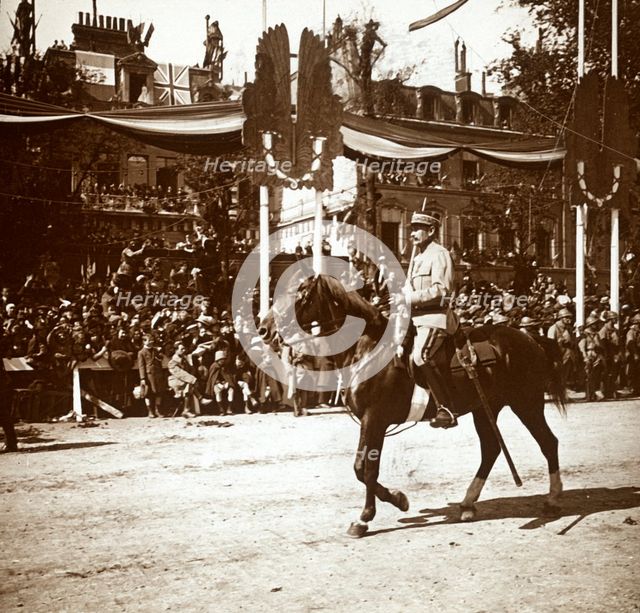 General Toulorge at victory parade, Paris, France, c1918-c1919. Artist: Unknown.