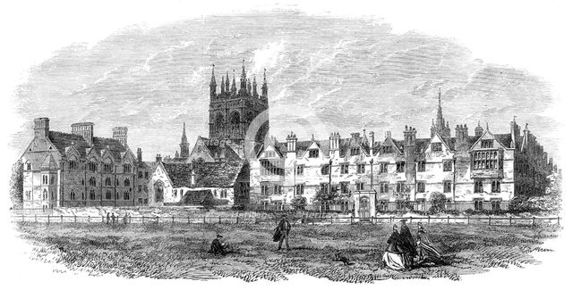 General view of Merton College, Oxford, 1864. Creator: Unknown.