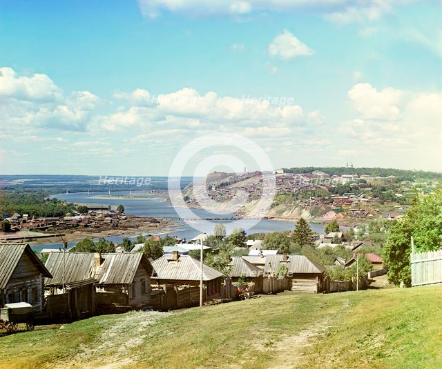 General view of Novaia Ufa, 1910. Creator: Sergey Mikhaylovich Prokudin-Gorsky.