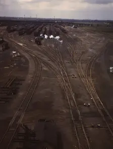 General view of one of the departure yards at C & NW RR's Proviso yard, Chicago, Ill., 1943. Creator: Jack Delano