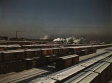 General view of a classification yard at C & NW RR's Proviso (?) yard, Chicago, Ill., 1942. Creator: Jack Delano