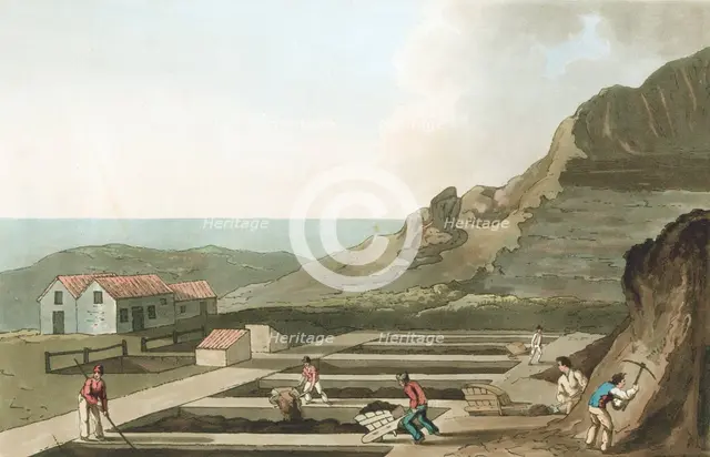 General view of an Alum works in the Whitby area, Yorkshire, 1814. Creator: Havell & Son.