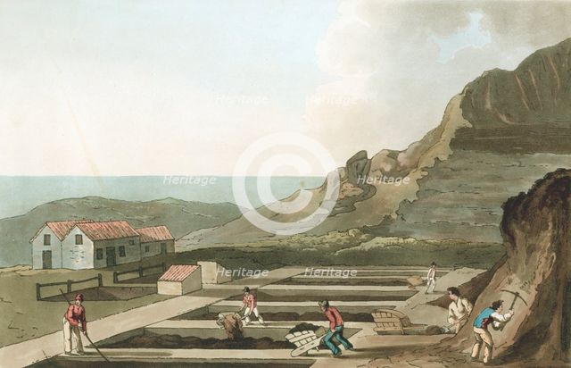 General view of an Alum works in the Whitby area, Yorkshire, 1814. Creator: Havell & Son.
