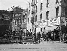 General view of army and crowds, Salvation Army, San Francisco, California, 1939. Creator: Dorothea Lange