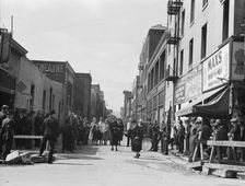 General view of army and crowds, Salvation Army, San Francisco, California, 1939. Creator: Dorothea Lange