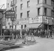 General view of army and crowds, Salvation Army, San Francisco, California, 1939. Creator: Dorothea Lange