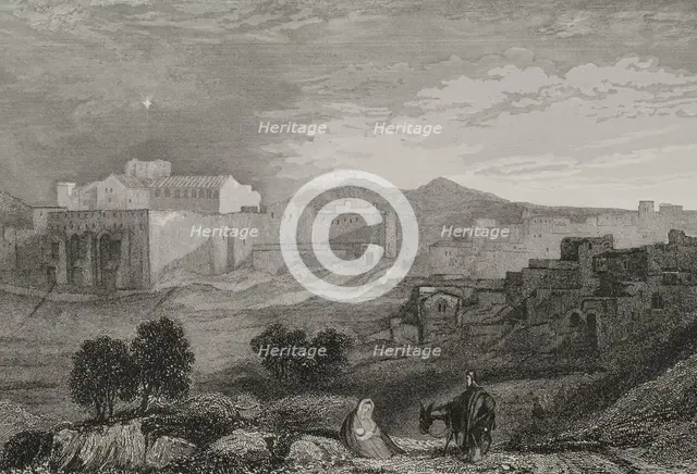 General view of Bethlehem, 1840. Creator: Aubert.