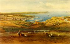 General View of Guernsey from Port George 1850, (1946). Creator: Richard Principal Leitch