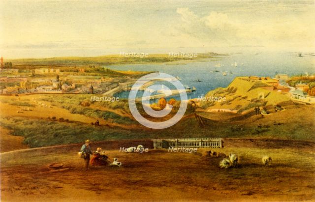 'General View of Guernsey from Port George', 1850, (1946).  Creator: Richard Principal Leitch.