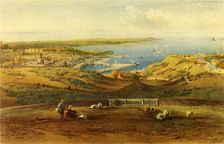 General View of Guernsey from Port George 1850, (1946). Creator: Richard Principal Leitch