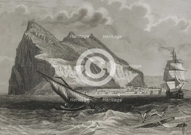 General view of Gibraltar, 1853.  Creator: Antonio Roca Sallent.