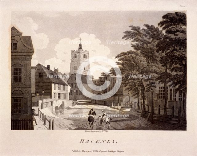 General view of Hackney, London, 1791. Artist: William Ellis