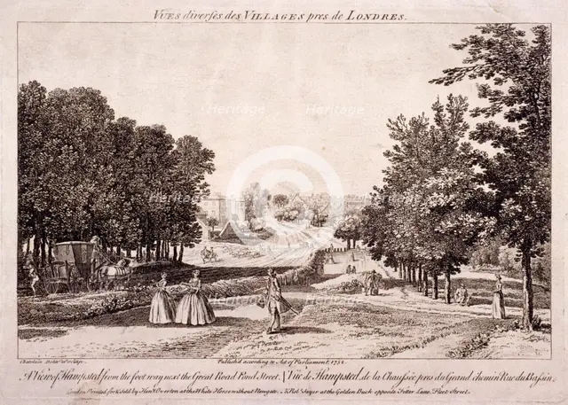 General view of Hampstead, Hampstead, London, 1752. Artist: Augustus Wall Callcott
