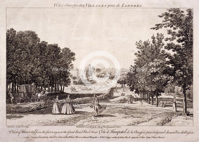General view of Hampstead, Hampstead, London, 1752. Artist: Augustus Wall Callcott