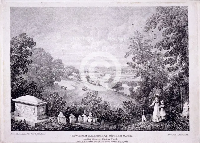 General view of Hampstead, London. 1822. Artist: Thomas Mann Baynes
