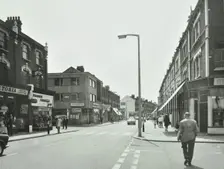 General view of Hoe Street, Walthamstow, London, 1970. Creator: Unknown