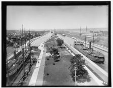 General view of locks, Sault Ste. Marie, between 1890 and 1899. Creator: Unknown