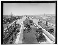 General view of locks, Sault Ste. Marie, between 1890 and 1899. Creator: Unknown