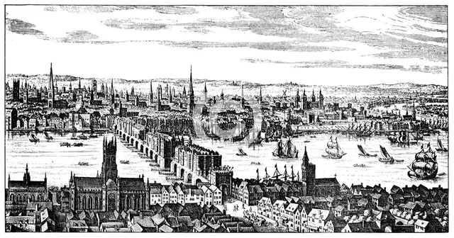 General view of London, 1666, (1909). Artist: Unknown