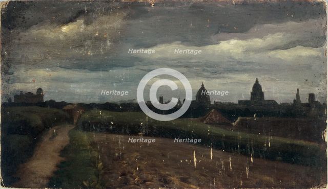 General view of Paris from Gobelins, 1864. Creator: Charles-Emile Cuisin.