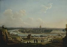 General view of Paris, taken from Chaillot hill, current 16th and 7th arrondissements, 1818. Creator: Seyfert