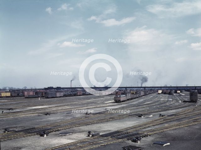 General view of part of classification yard at C & NW RR's Proviso yard, Chicago, Ill., 1943. Creator: Jack Delano.
