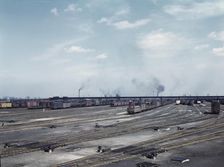 General view of part of classification yard at C & NW RR's Proviso yard, Chicago, Ill., 1943. Creator: Jack Delano