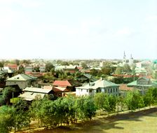 General view of Rostov [Velikii] from the bell tower of the Church of All Saints, 1911. Creator: Sergey Mikhaylovich Prokudin-Gorsky